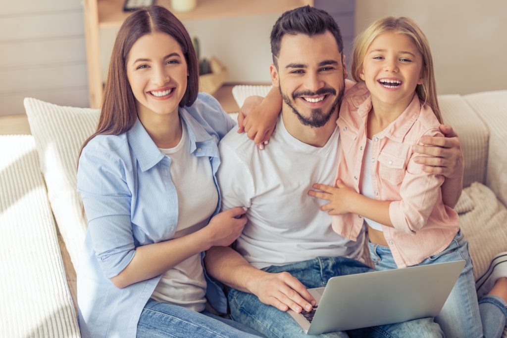 Happy family at home